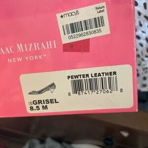 Isaac Mizrahi Pewter Leather Heels